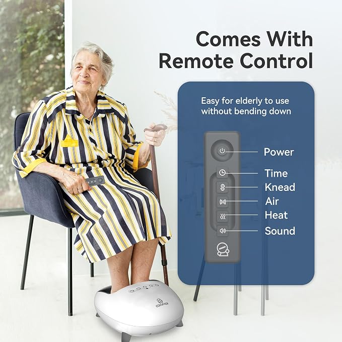 COMFIER Shiatsu Foot Massager with Heat, Kneading and Vibration Heated Foot Feet Massager for Neuropathy Plantar Fasciitis