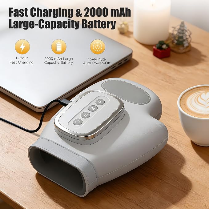 Hand Massager with Heat and Compression, Electric Hand Massager for Arthritis and Carpal Tunnel Relief, 3 Modes 3 Heat Levels 5 Compression Settings Hand Massage, Fathers Day Gift