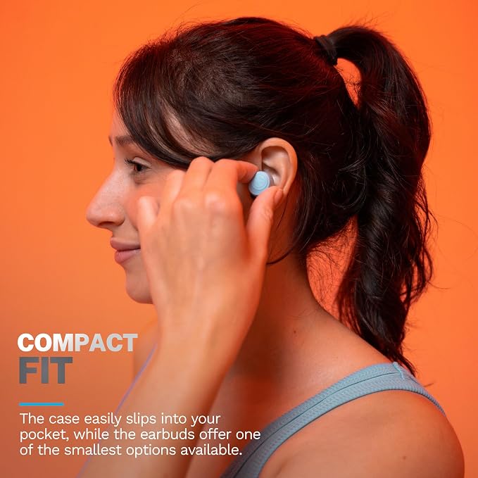 JLab Go Air Pop+, True Wireless Earbuds, Bluetooth Earbuds with Microphone, Dual Connect, EQ3 Sound, Light Blue
