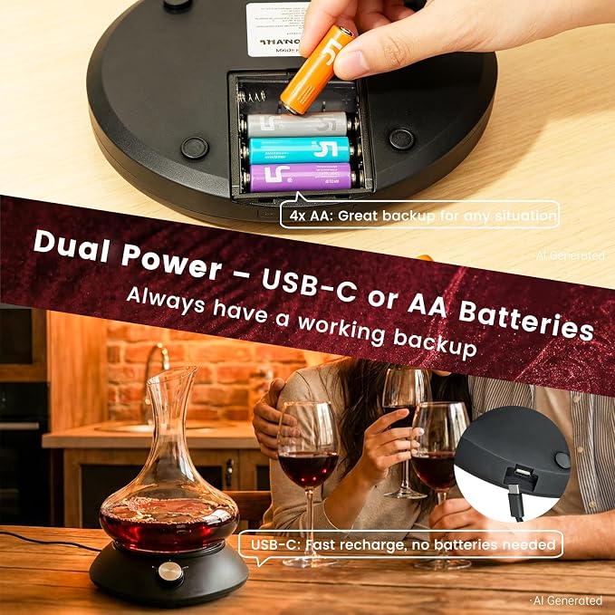 5-in-1 Automatic Electric Wine Decanter Set ，Black Rotation Aerator Base with Glass Carafe, Electric Wine Opener with Foil Cutter, Wine Gifts & Accessories for Wine Lovers and Women