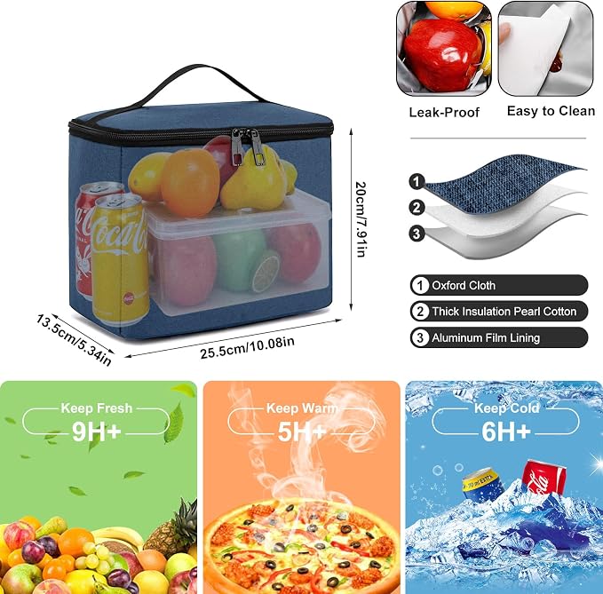 kadilong 17.3 Inch Laptop Backpack with Lunch Box,Insulated Cooler Backpack Meal Prep Bookbag for Men Teens Boys School Work Picnic College Travel