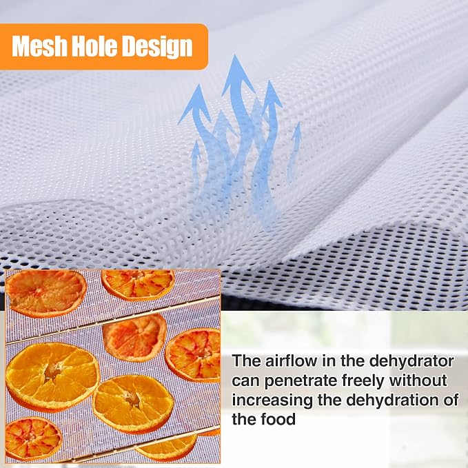 4 Silicone Dehydrator Mats & 6 Mesh Dehydrator Sheets, Reusable Non-stick Tray Liner with Edge, Compatible with Cosori CP267-FD for Fruits Meat Vegetables(Pack of 10)