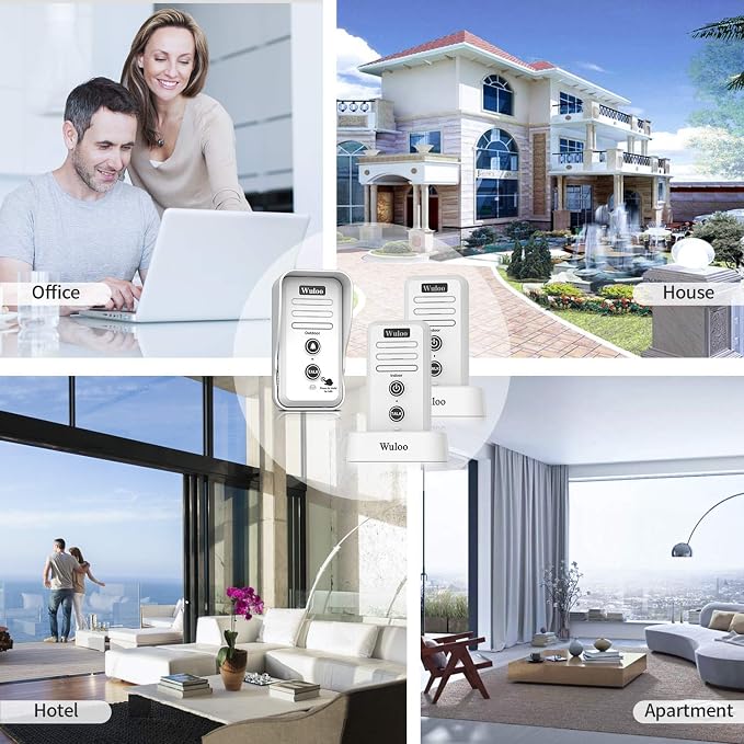 Wireless Intercom Doorbell Chime for Home Intercomunicador (1T2 White) …