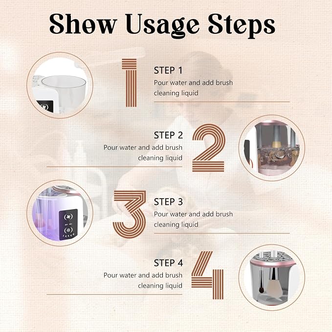 Electric Makeup Brush Cleaner, 3 in 1 Automatic Make up Brush Cleaner and Dryer, Portable Make up Brush Cleaner Cleanser Machine with Multi-size Slots for All Types of Makeup Brushes, Eyeshadow Brush