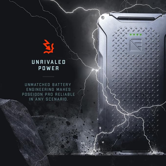 Dark Energy Poseidon Pro Indestructible Portable Charger | Fast Charging USB-C Ports, Ultra-Durable Armor Flex, 10,000 mAh, Waterproof, for Outdoor Survival & Emergency Supplies