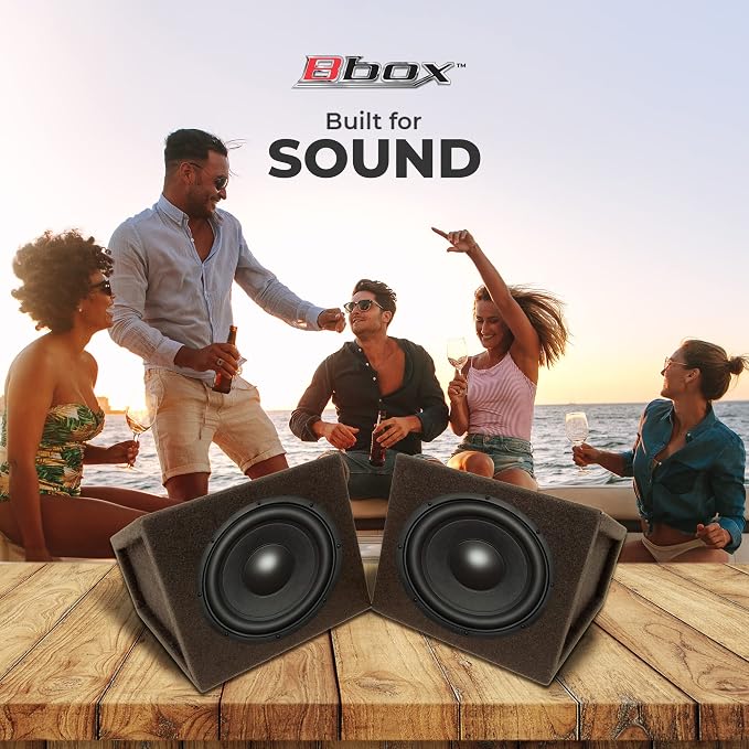 Bbox Pro Audio Tuned 6.5" Speaker Enclosures - Premium Speakers to Enhance Sound and Bass - Nickel Finish Speaker Terminals for Car or Truck - 18 Gauge Audio Cables - Speaker Set of 2 (Black)
