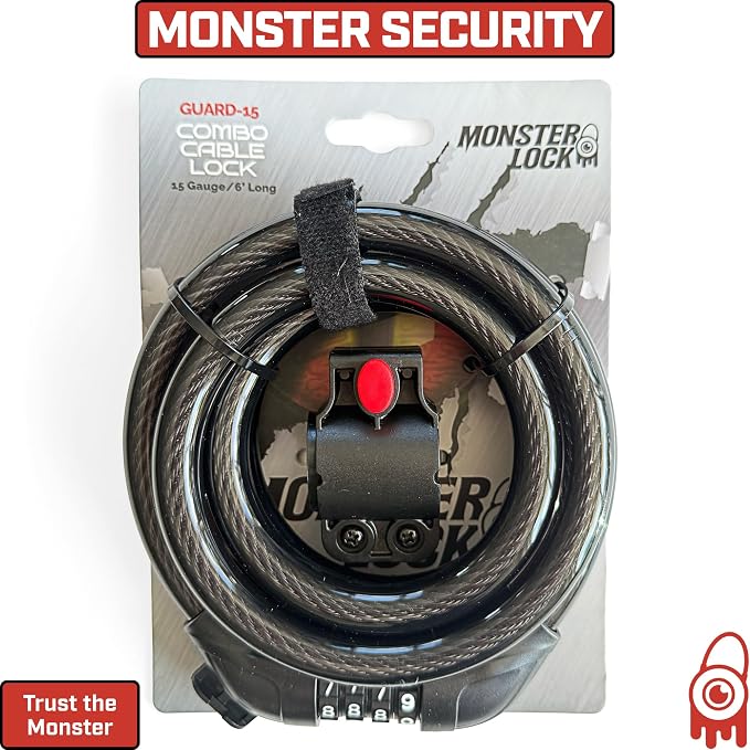 THICKEST Cut Resistant Heavy-Duty Bike Cable Lock – 15 Gauge, 6’ Long Steel Cable – Maximum Anti-Theft Security for Bicycles, Scooters, Gates & Outdoor Gear