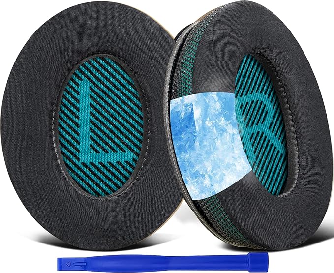 SoloWIT Cooling-Gel Earpads Cushions for Bose Headphones, Replacement Ear Pads for Bose QuietComfort 15 QC15 QC25 QC2 QC35/Ae2 Ae2i Ae2w/SoundTrue & SoundLink Around-Ear & Around-Ear II - Dark Green