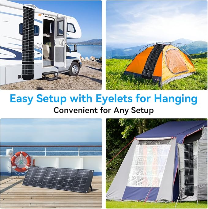 Ecosonique 200W Portable Foldable Solar Panel MC4 Output for Power Station | Lightweight, Waterproof, CPC, XT60, DC, USB-C PD3.0, USB-A QC3.0 Multi-Output for Solar Generators, RVs, Camping, Outdoor Use