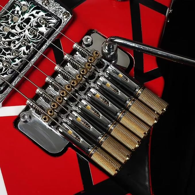 10.5mm Headless Electric Guitar Bridge Chrome Brass Block Saddle Hardened Steel Plate 2 point tremolo bridge for 6 String Headless Electric Guitar Replacement parts