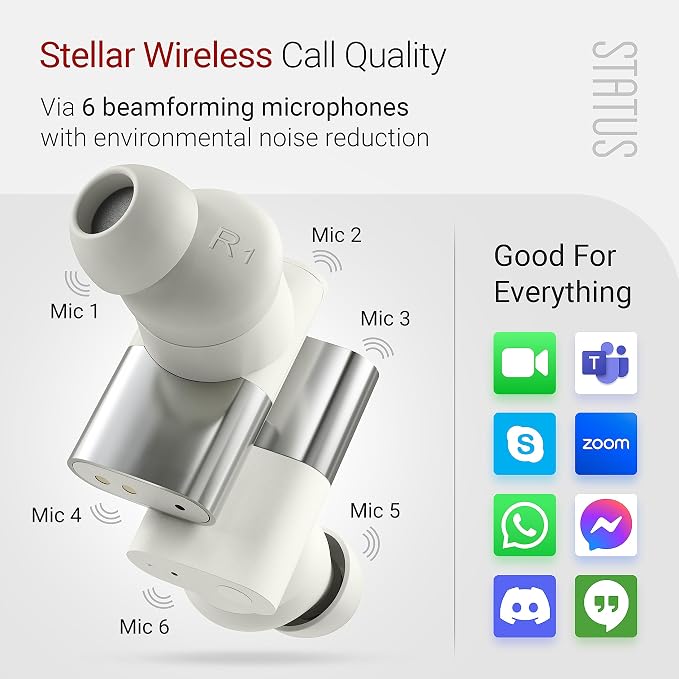 Status Audio Between 3ANC Bone Wireless Earbuds - Triple Driver - Active Noise Cancelling - 6X Microphones - Transparency Mode - 8H Playtime - Bluetooth 5.2. - IPX5