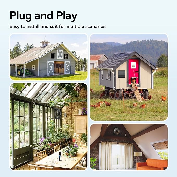 addlon 16 Inch Shutter Exhaust Fan Wall Mounted with 60W EC Motors and Remote Control,1700CFM, Timer, 8 Speeds, Low Noise, Easy to Install, Plug in Ventilation Fan for Garages, Shops, Greenhouse, Shed