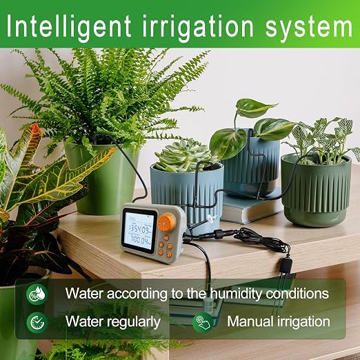 Drip Irrigation kit Indoor Plant Irrigation System Automatic Plant Waterer Plant Humidity Sensor Timer Water drip System kit to Growing Tent self Watering Automatic Mister kit Greenhouse(2 Sets)