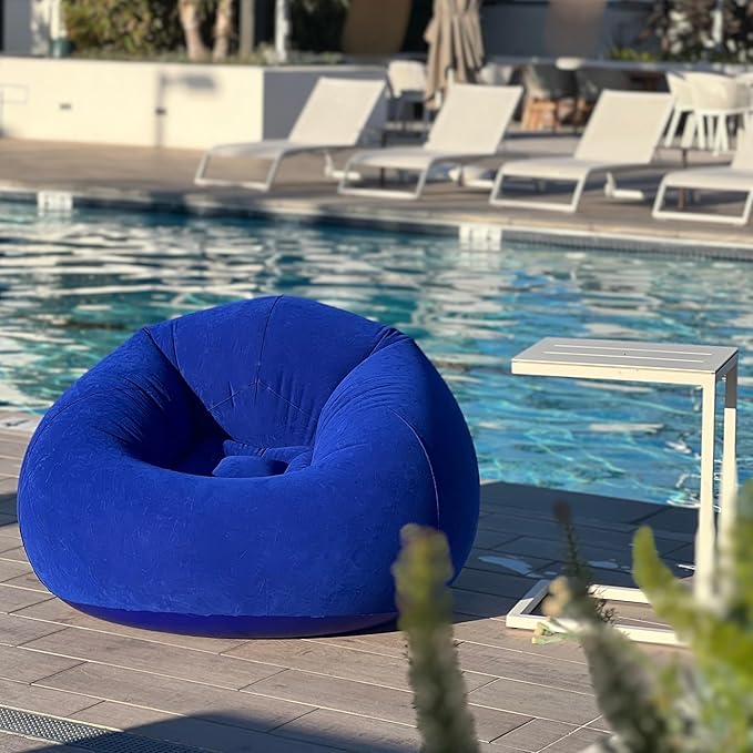 Inflatable Bean Bag Chair with EJAEE 130W Electric Air Pump Bundle - Fast Inflation & Portable Lounge Chair