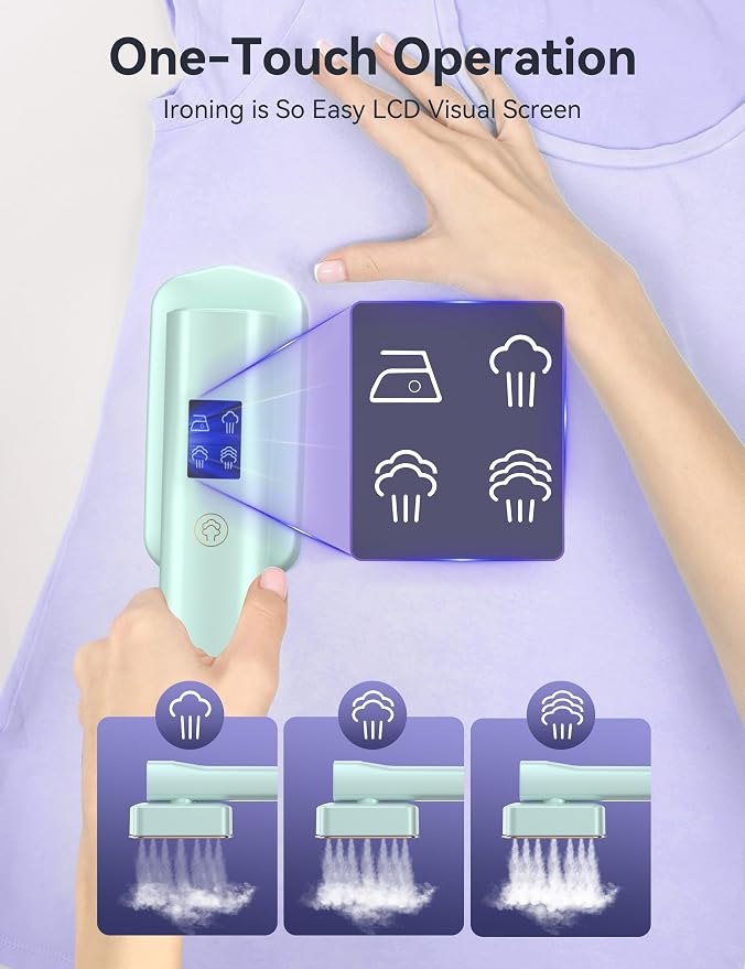 Steamer for Clothes,Sundu Portable 2-in-1 Travel Steamer&Iron,15s Fast Heat-up,100ml Water Tank,Ironing Gloves,25 Min Powerful Continuous Steam,1000W&4 Modes Light Steam Iron for Travel&Home(Mint)