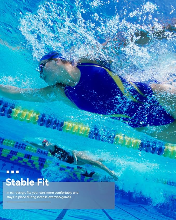 SANOTO Swimming Headphones, in Ear Bone Conduction Headphones Bluetooth 5.4, IPX8 Waterproof Earbuds Sport, 8G MP3 Player Swimming Earphones, Underwater Headphones for Swim, Run, Surf, Cycle
