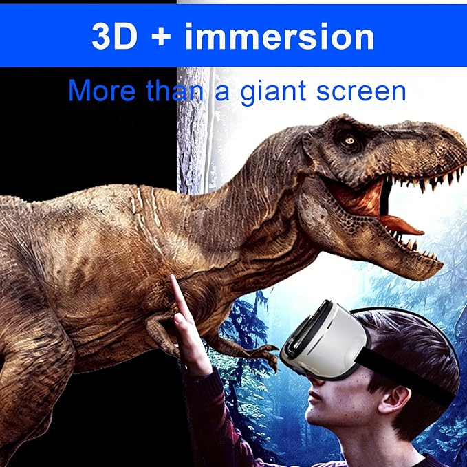 Virtual Reality Headset for Phone with Controller, 3D VR Glasses Adjustable VR Virtual Reality Goggles, Compatible 5.0-7.0 inch for iPhone & Android, for Movies Games（Black）