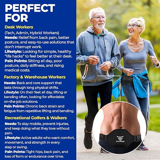 Training Belt for Natural Posture Positioning & Core Engagement | Move, Lift & Live Stronger (M/L)
