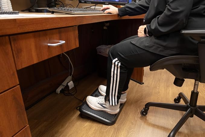 Cozy Products Toasty Toes Foot Warmer, Ergonomic Heated Footrest with 3 Adjustable Positions and 2 Heat Settings, Portable Space Heater, 105 Watts, Black, 12" x 18" x 5"