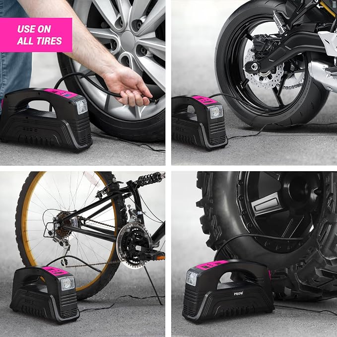 Electric Air Compressor Tire Inflator AC/DC Portable for Car – DC 12V, Home – AC 110V, Upscale, with Digital Pressure Gauge, Air Pump for Car Tires, Motorcycle, Bike, Basketball and More