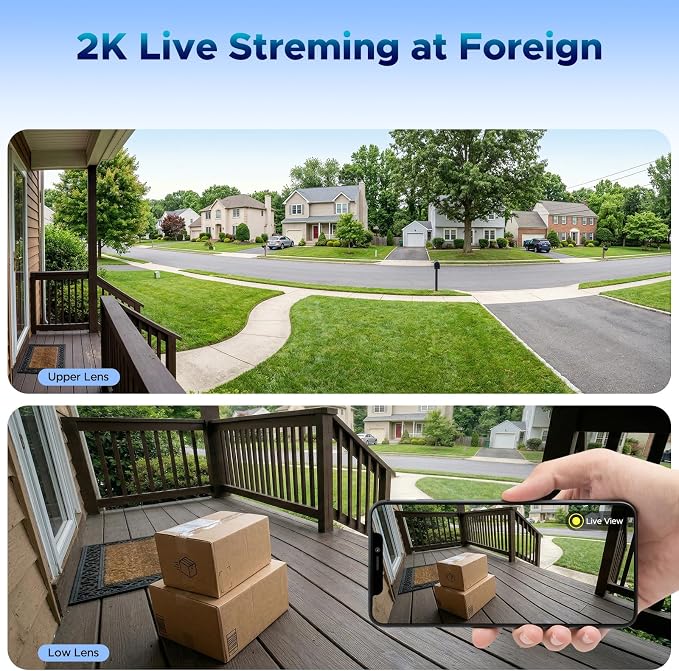 VOOPEAK 4G LTE Cellular Security Camera, Dual Lens 360° PTZ Auto Tracking, Solar Camera Outdoor Wireless with SIM Card,2K HD Color Night Vision, IP66 Waterproof, 2-Way Audio,No WiFi Needed