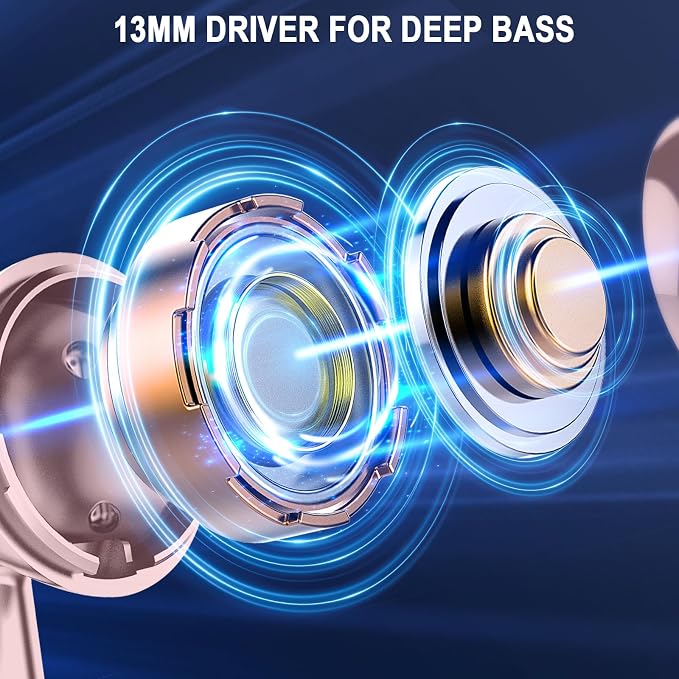 Wireless Earbuds, 2026 Bluetooth Headphones 5.4 HiFi Stereo, in-Ear Ear buds with 4 ENC Noise Cancelling Mics, 40H Playtime Sport Ear Buds with Charging Case, IP7 Waterproof Earphones with LED Display