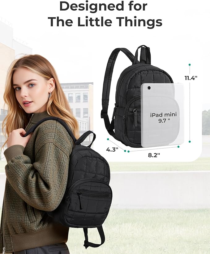 BAGSMART College Laptop Backpack, Mini Backpack for Women, Lightweight Small Backpack Purse, Bookbag for Work College, Water Resistant, Camel