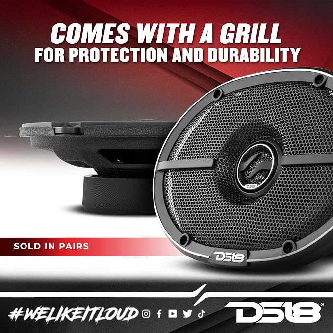 DS18 ZXI-574 Elite 5x7 Inches 2-Way Coaxial Car Speakers with Kevlar Cone 210 Watts 4-Ohm (2 Speakers)