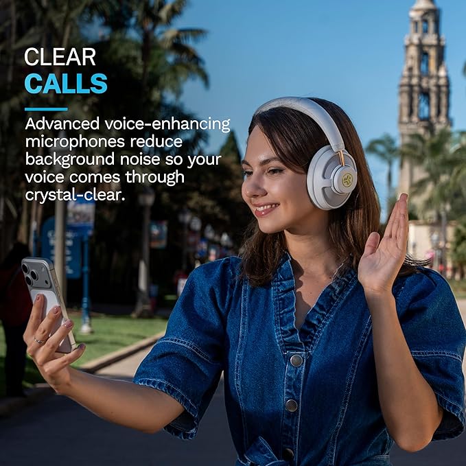 JLab JBuds Open Wireless Headphones – Open-Ear, Comfortable All-Day Fit, 24+ Hour Playtime, Immersive Sound, Bluetooth Headphones with App Control, White