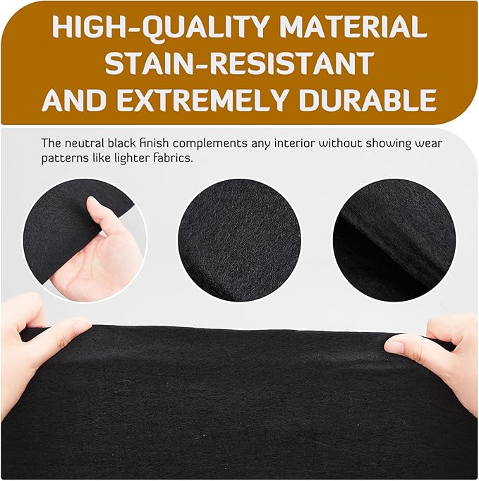 Nuanchu 38.4 sq ft 47.2 x 118 in Black Underfelt Carpet with Adhesive Back for Speaker Sub Box, Underfelt Carpet for RV, Boat, Marine, Auto, Truck, Car Trunk, Door Liner, Desk