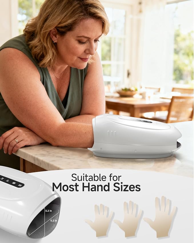 Snailax Gifts for Father, Dad 2026 Cordless Hand Massager with Heat Compression & Vibration, Hand Finger Wrist Full Coverage, Electric Hand Arthritis Massage Tool, Large Space Big Size