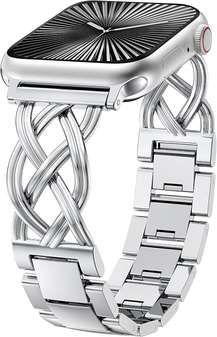 TOYOUTHS Dressy Bracelet Compatible with Apple Watch Bands 38/40/41/42/44/45/46/49mm Women, Celtic Stainless Steel Metal Fancy Nice Pretty Strap for iWatch Series 11 10 9 8 7 6 5 4 Ultra/SE 3 2 1
