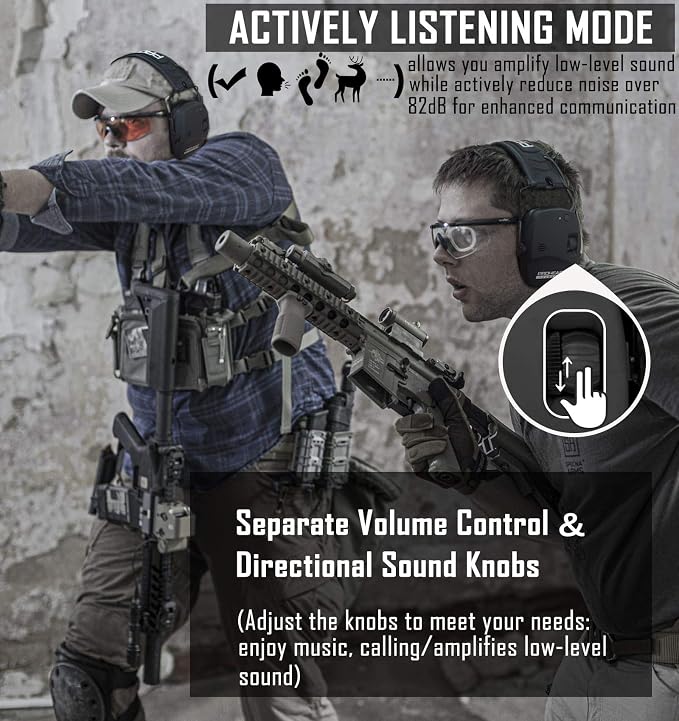 PROHEAR Ear Protection Safety Earmuffs for Shooting Noise Reduction Slim Hearing Protector