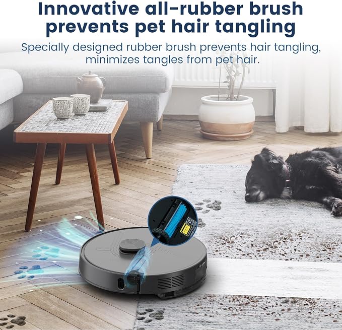FIXR Robot Vacuum and Mop with Self-Emptying, 75-Day Hands-Free Cleaning 12,000Pa Suction, T25-GR