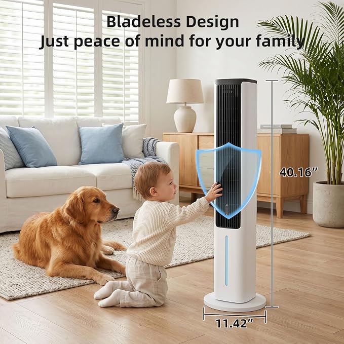 Antarctic Star Windowless Evaporative Air Cooler, Portable Air Conditioner with 80° Oscillation, Fast Cooling 4 Speeds 3 Modes, Ice Packs & Aromatherapy Pad for Bedroom/Office/Indoor Use