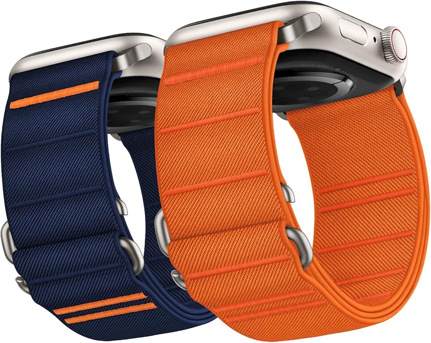 Suitisbest 2 Pack Sport Band Compatible with Apple Watch Ultra Band 49mm 46mm 45mm 44mm 42mm 41mm 40mm 38mm, Stretchy Sport Loop Strap for iWatch Series 11 10 9 8 7 6 5 4 3 2 1, SE 3 2 1, Ultra 3 2 1