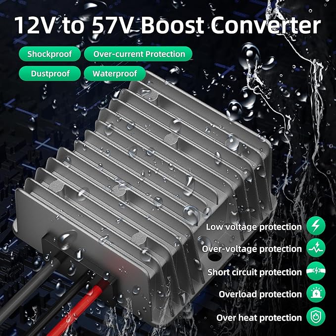 Starlink Standard 4X Gen 3 Power Adapter 12V to 57V 4.5A Converter for Starlink Standard 4/4X/V3/REV 4 Router 12V (10-36V) Step-Up Adapter DC Male Plug Cable for RV No Worry About Voltage Drop or Rise