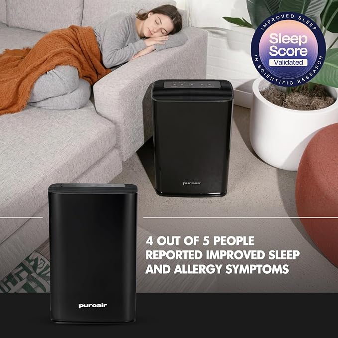 PuroAir 400 HEPA Air Purifier Large Room Air Cleaner up to 2,000 Ft² - HEPA CarbonTech Filter up to 500X Stronger - Air Quality Sensor, Auto & Quiet Sleep Modes - Air Purifiers for Large Rooms