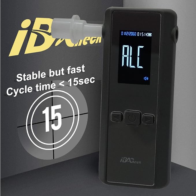Breathalyzer | Rechargeable Portable Breath Alcohol Tester, Accuracy Breath Alcohol Detector 13x13mm Fuel Cell Sensor. Personal & Professional, User Friendly