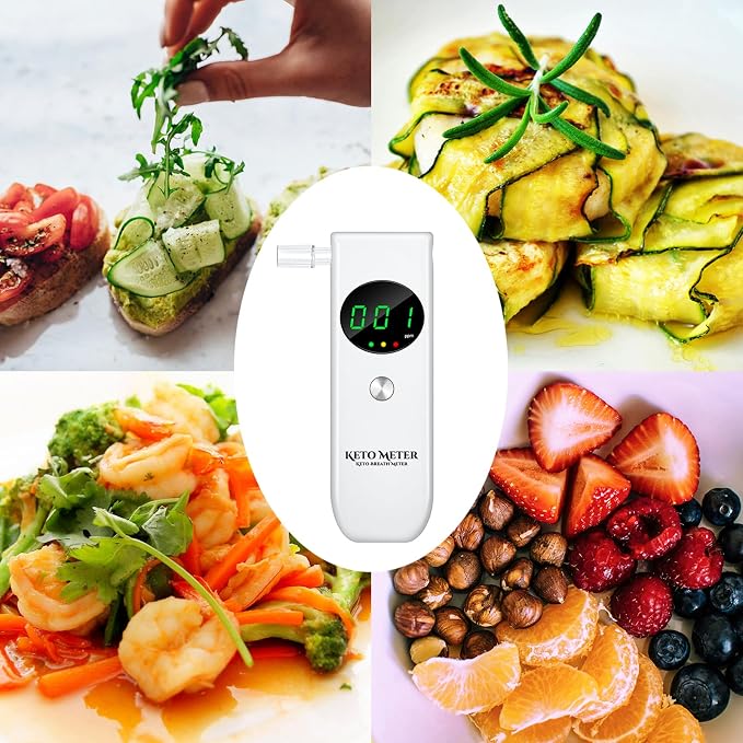 Ketosis Breath Meter for Tracking Your ketosis - Professional Home Ketone Breath Analyzer Portable Ketone Breath Monitors Tester for Accurate Testing with Includes 10 Mouthpieces