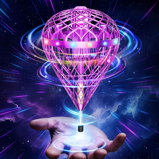 Flystars Flying Bouncing Toys, Next-Gen Pro 2026 Cosmic Globe Flying Orb Ball Motion-Control Hover Spinner with 3D Flips, Cool Birthday Toy for Kids 6+ Boys Girls Teens (Purple-L)