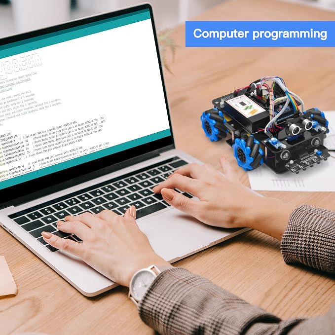 Mecanum Wheels Robot Car Kit for Arduino Mega2560 STEM Remote Controlled DIY Coding Learning & Programming Kit Omni Directional (for arduino)