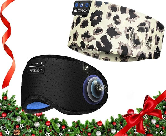 LOVE EYE Sleep Headphones Bluetooth 5.4 Sleeping Eye Mask Wireless Music Earphones with HD Speakers for Side Sleepers Total Blackout Cotton Mask for Travel, Home, Office, Unique Gifts