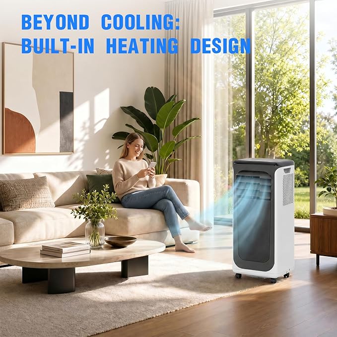 16000 BTU Portable Air Conditioner, 3-in-1 AC Unit with Cool/Dehumidify/Fan, Quiet Bedroom AC with Remote & WiFi Control, Cools Up to 750 Sq.Ft, Easy-Roll Portable Window AC Alternative