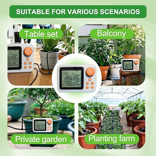 Drip Irrigation kit Indoor Plant Irrigation System Automatic Plant Waterer Plant Humidity Sensor Timer Water drip System kit to Growing Tent self Watering Automatic Mister kit Greenhouse(4 Sets)