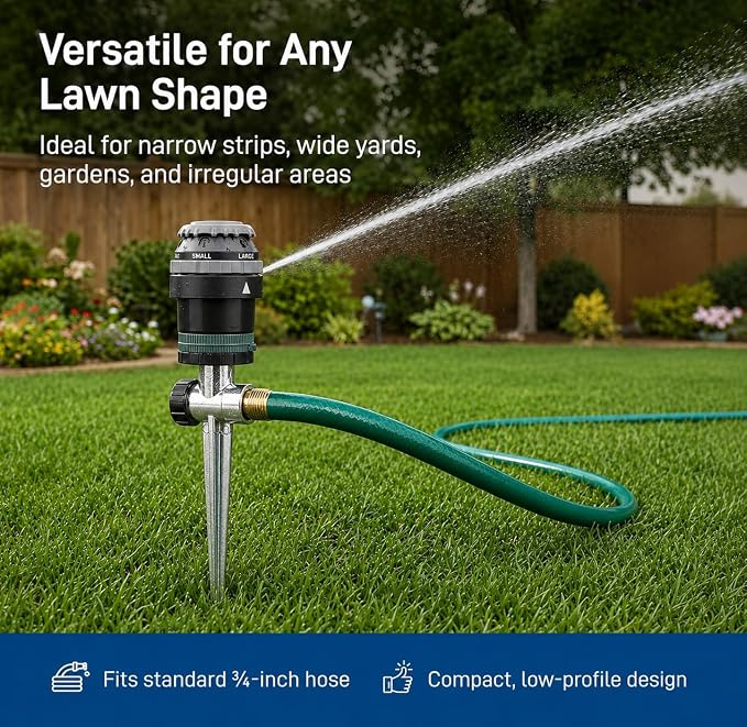 Orbit H2O-6 Gear Drive Sprinkler - Versatile Gear Drive for Efficient Lawn Watering