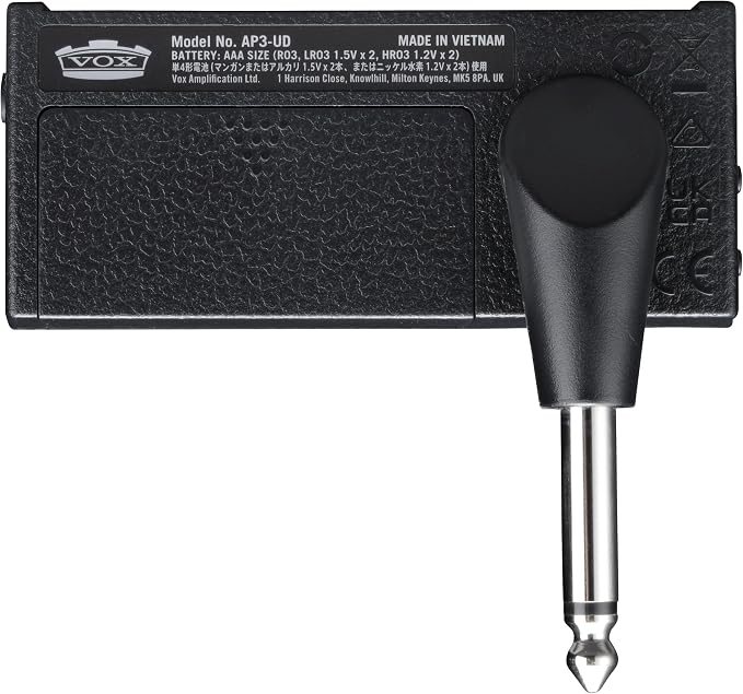 Vox amPlug 3 UK Drive Headphone Guitar Amplifier w/ 2 Channels, Stereo Effects, Built-in Rhythms, and Aux in Jack