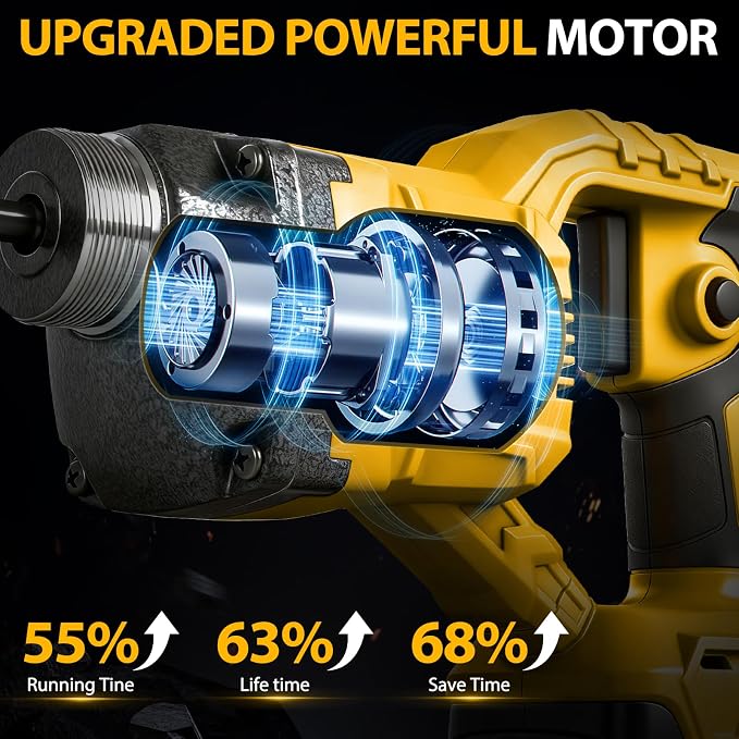 Handheld Concrete Vibrating Tool for Dewalt 20V Battery, 600W Cordless Electric Concrete Vibrator with 3.8ft Shaft Rod, 6000RPM Brushless Portable Vibrarator Remove Air Bubble (Battery Not Included)