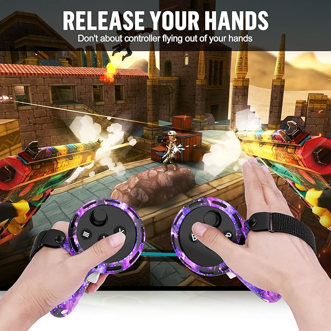 Silicone Cover Set Compatible with Meta/Oculus Quest 3s Accessories, Silicone Face Cover, Controller Grip Cover, Camera Lens Protector, VR Shell Cover, Protective Lens Cover, Not Fit Quest 3