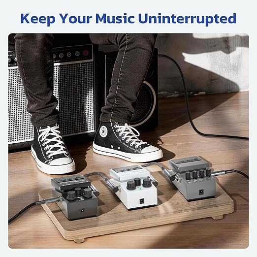 RUXELY Guitar Patch Cables 3-Pack,12 Inch 6.35MM Effects Pedal Board Cord 1/4" Right-Angle Nylon Braided Audio Cable Connector Shielded TS Copper Male Line for Microphone Amp/Amplifier Mixer